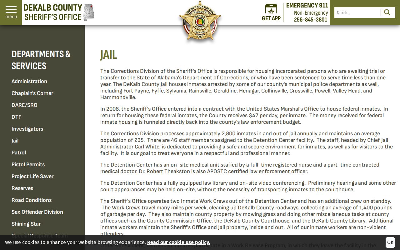 DeKalb County arrest history Detention Center operations page