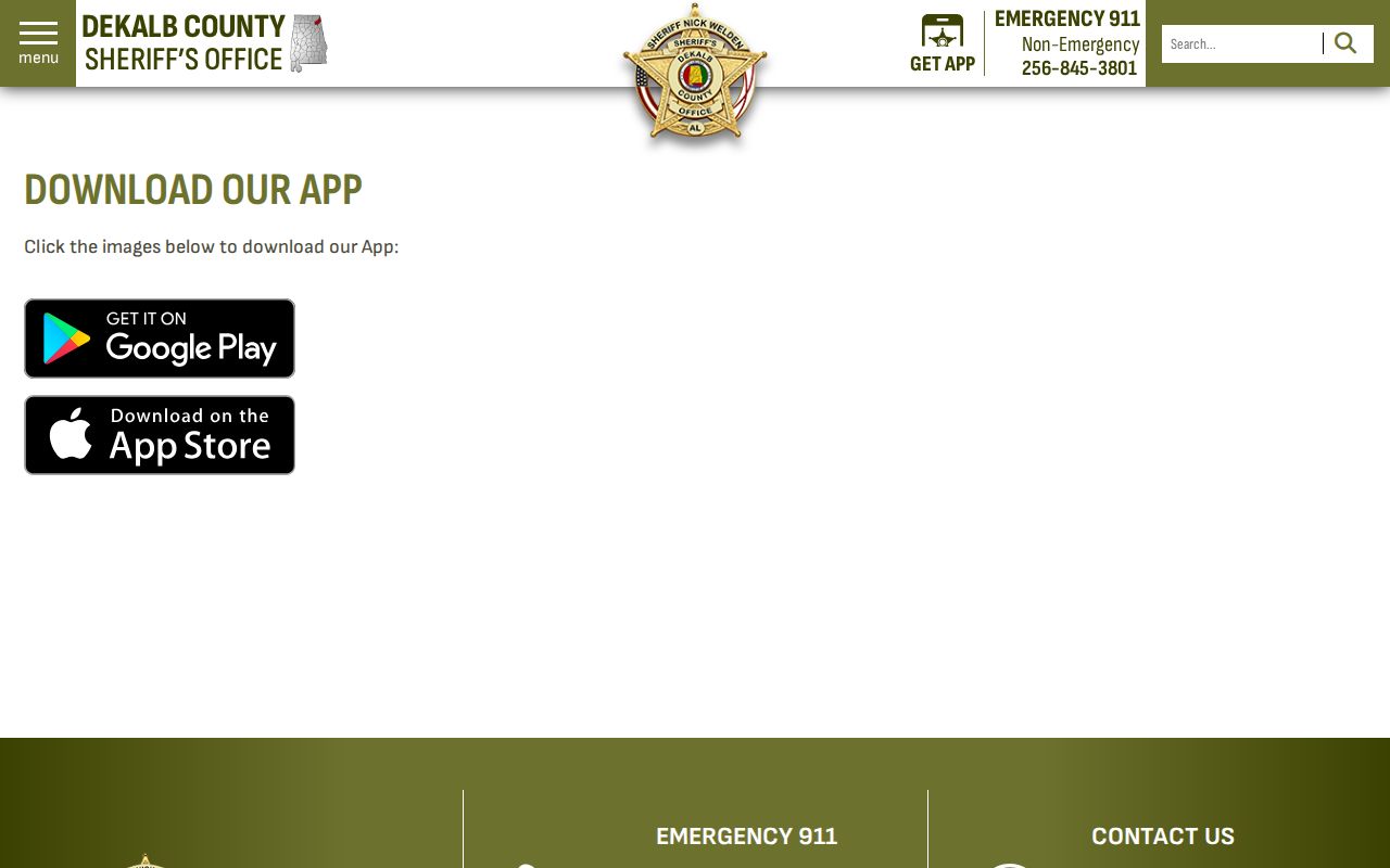 DeKalb County arrest history official sheriff mobile app page