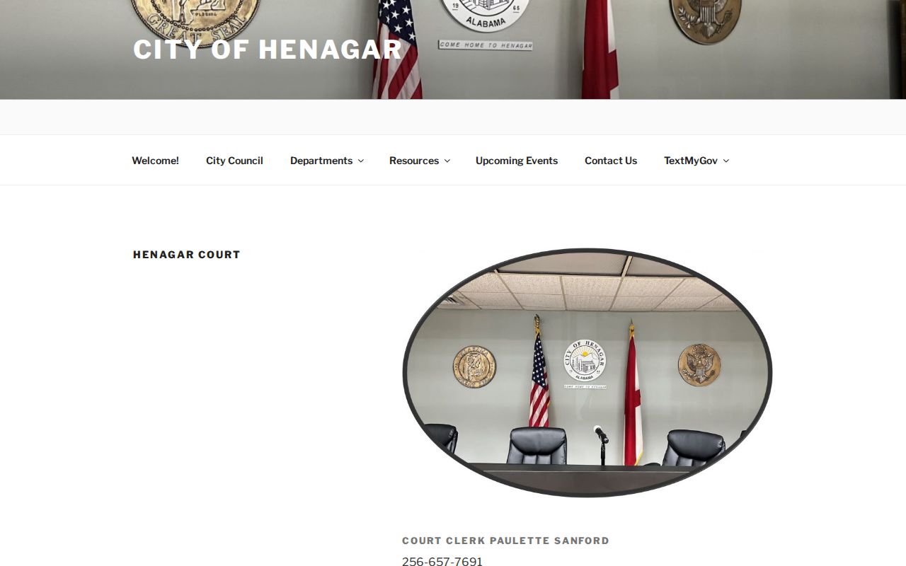 Henagar Municipal Court criminal record and schedule page