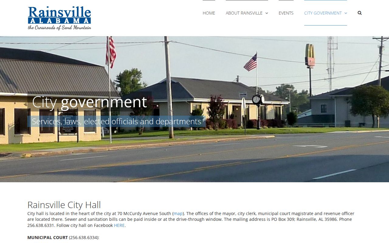 Rainsville police and municipal court criminal record contacts