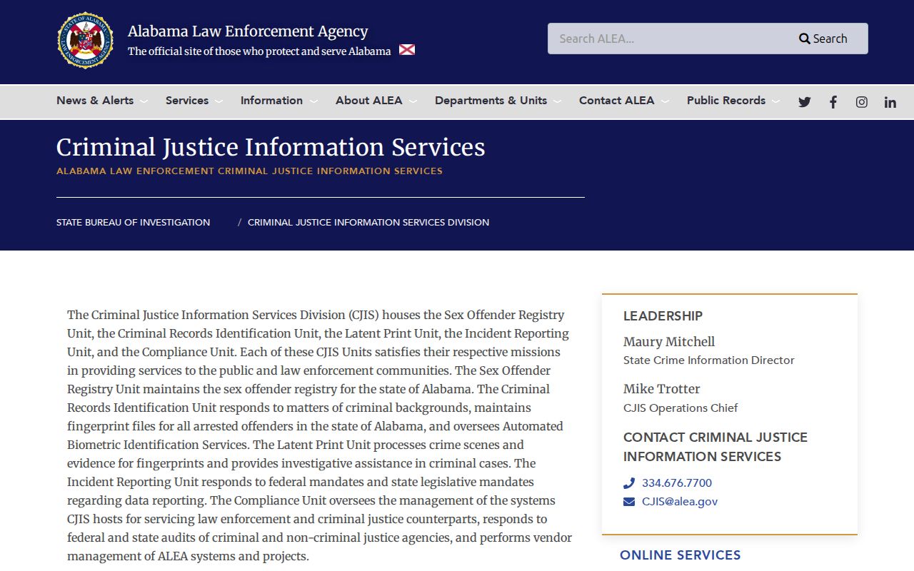 DeKalb County criminal history ALEA criminal records system